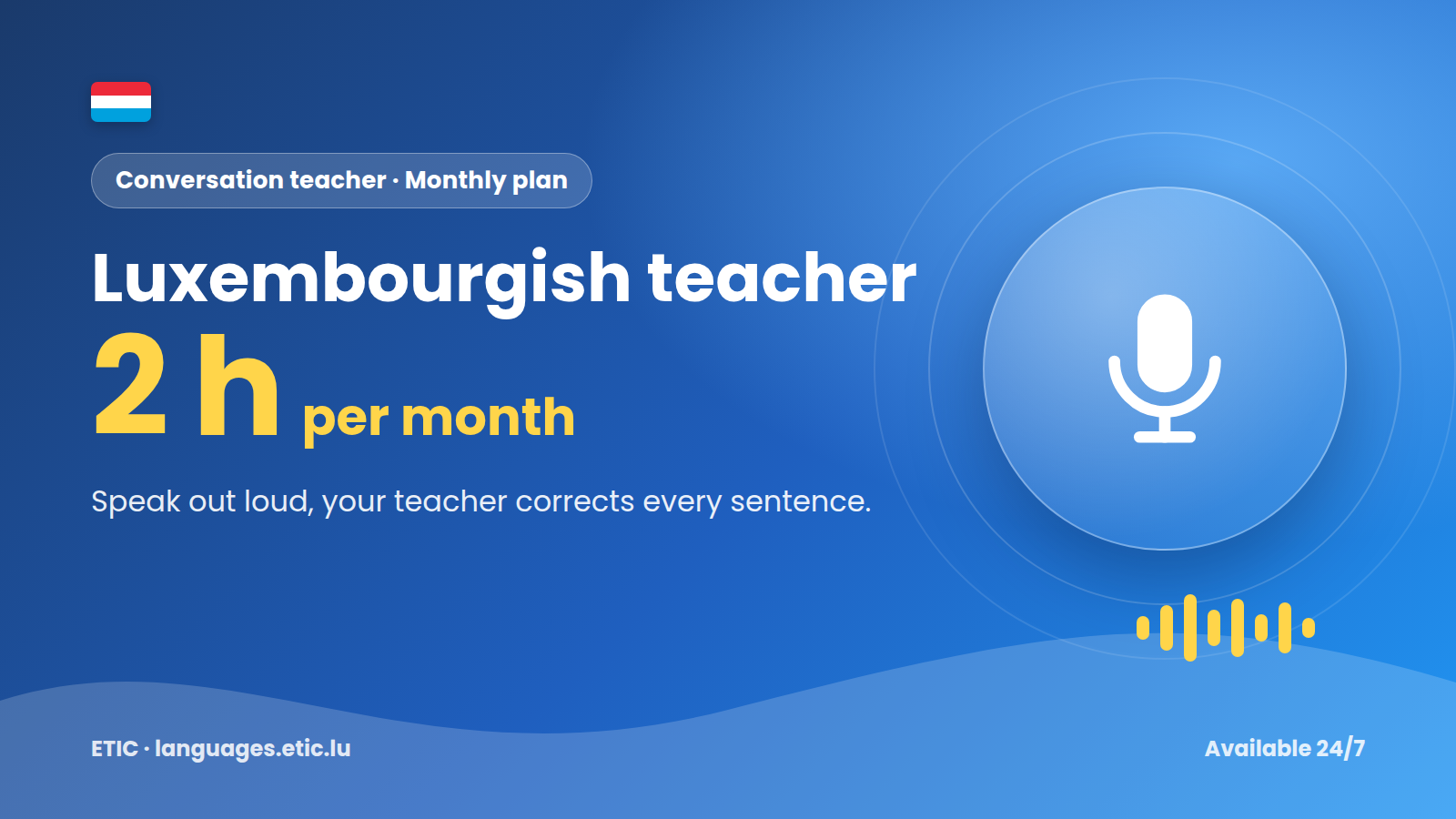 Luxembourgish teacher: 2 h per month